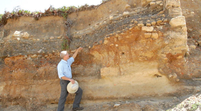 Archeology cut away hill