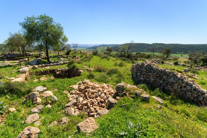 Inside the ruins of Khirbet Qeiyafa, overlooking the Valley of Elah. (William Haun photo)
